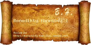 Benedikty Hannibál névjegykártya